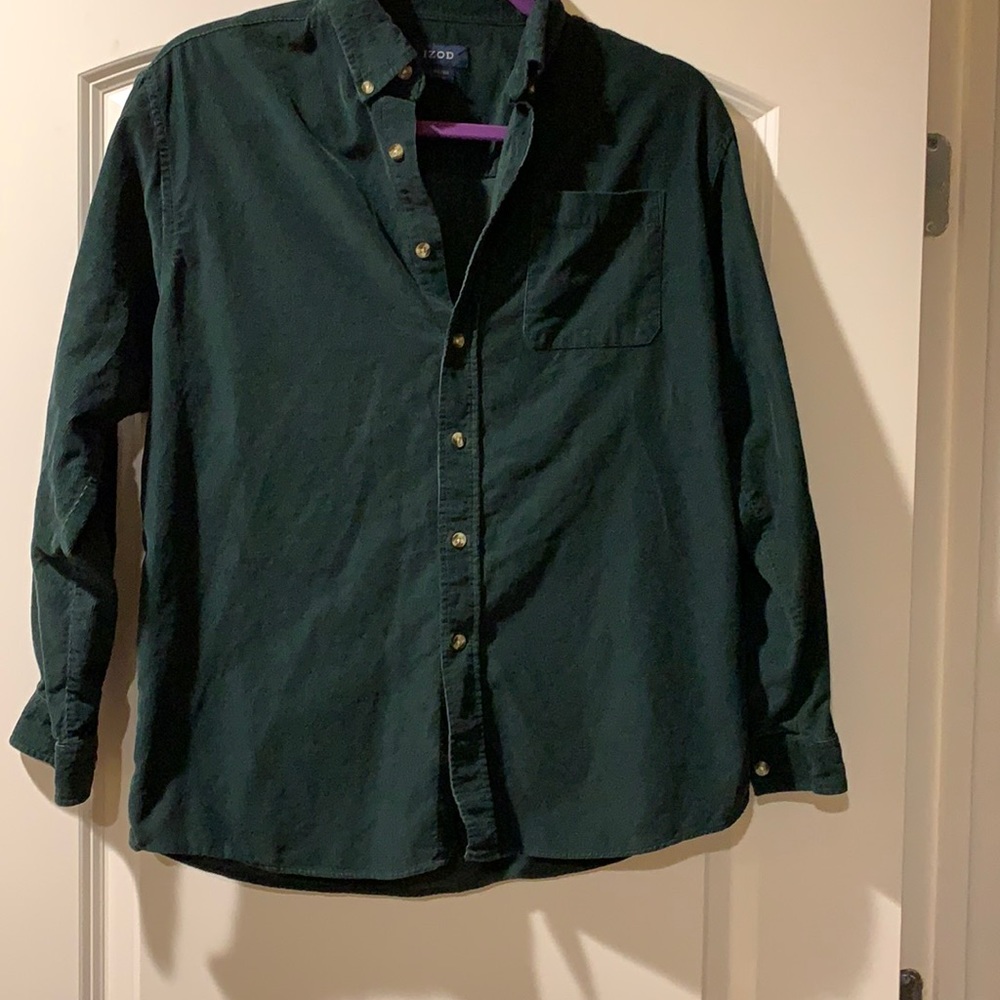 Boys cordoury green shirt
